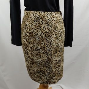 Worthington Sz 14 animal print wrap skirt Gold Black